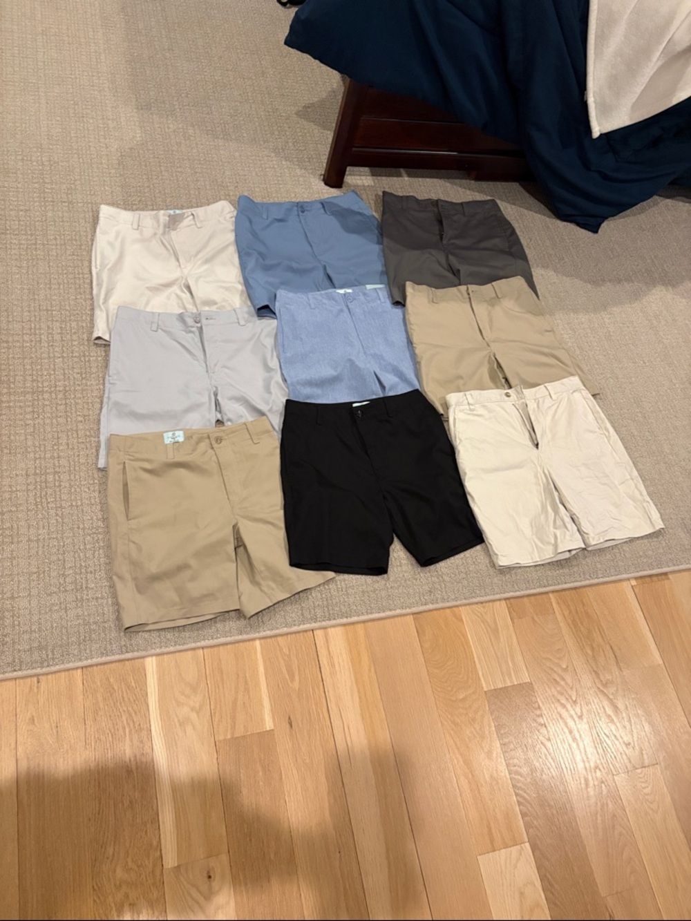 Lot of 9 Class Club Boys Mixed Colors Khaki, Black, Blue, Gray Shorts